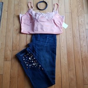 NWT Bedazzled Midrise Ankle Jeans